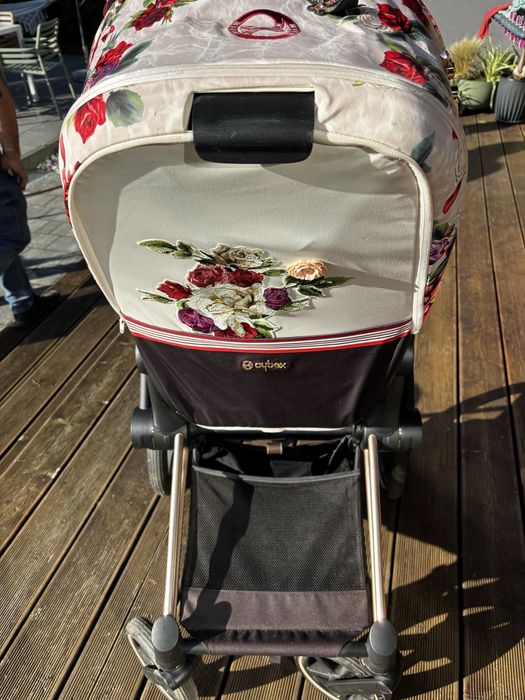 Cybex Priam 4.0 Spring Blossom Light Rose Gold spacerówka stan idealny