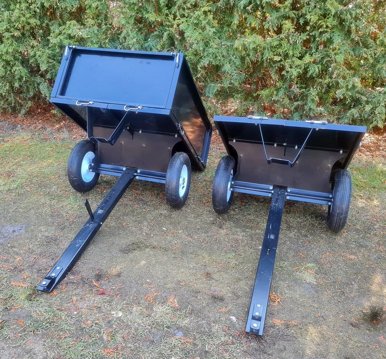 Przyczepka z otwieranymi burtami do kosiarki traktorka quada laweta