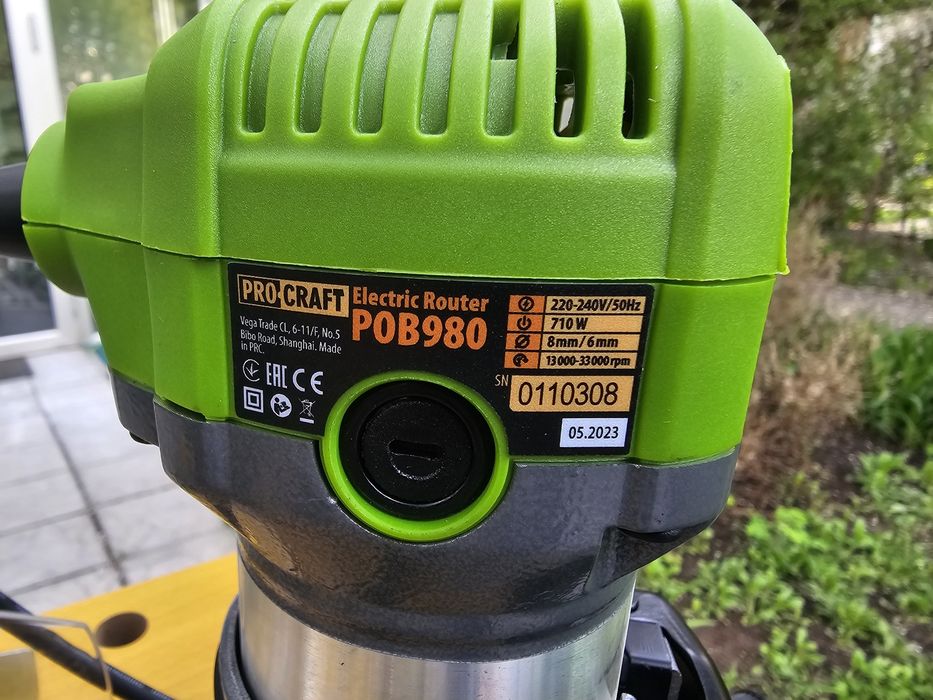 Кромочный Фрезер ProCraft +3 Базы +Сумка 6,8, Цанги Регулировка об.