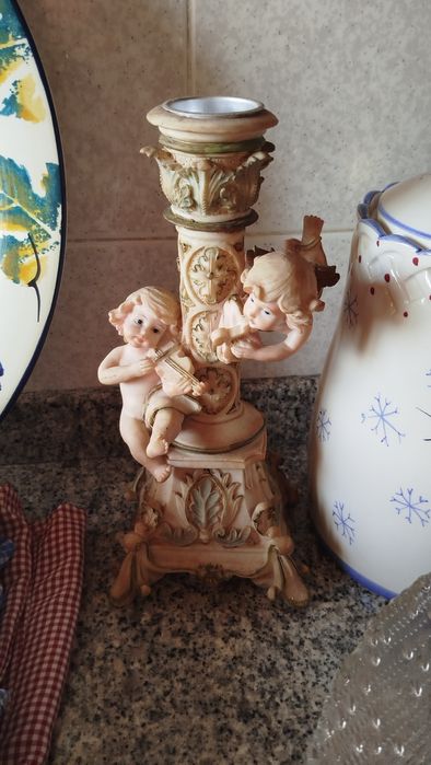 Castiçal em marfinite Anjos