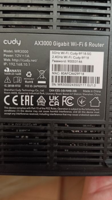 W-ifi роутер Cudy ax3000