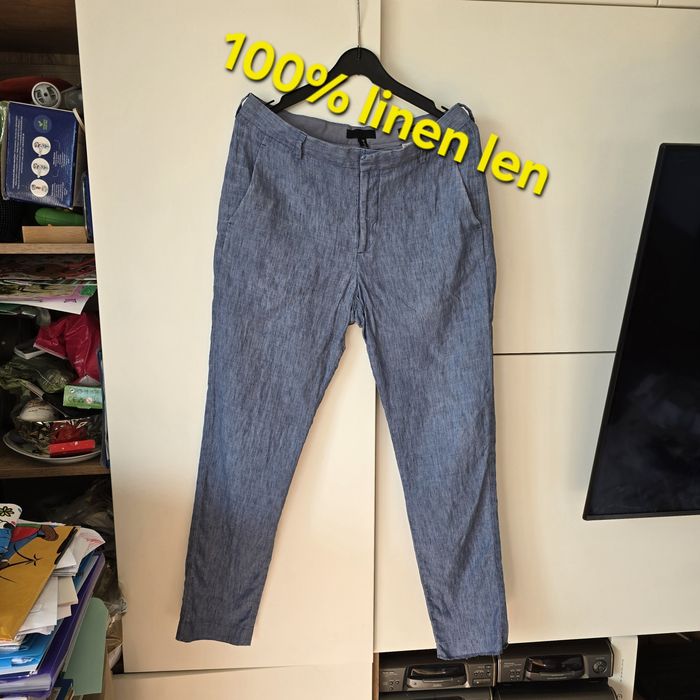 Spodnie materiałowe hm m 38 l 40 len linen długie