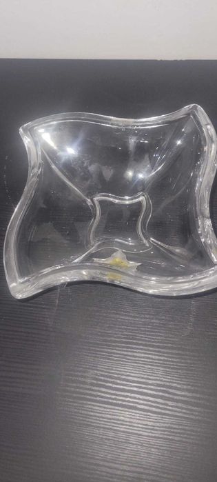 Taça / Cinzeiro em Cristal com Aplicação de Folha em Prata (13cm)