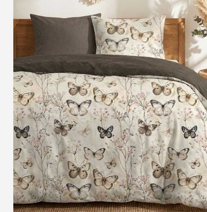 Piękna pościel Vintage w motyle 100% bawełna 200x220cm