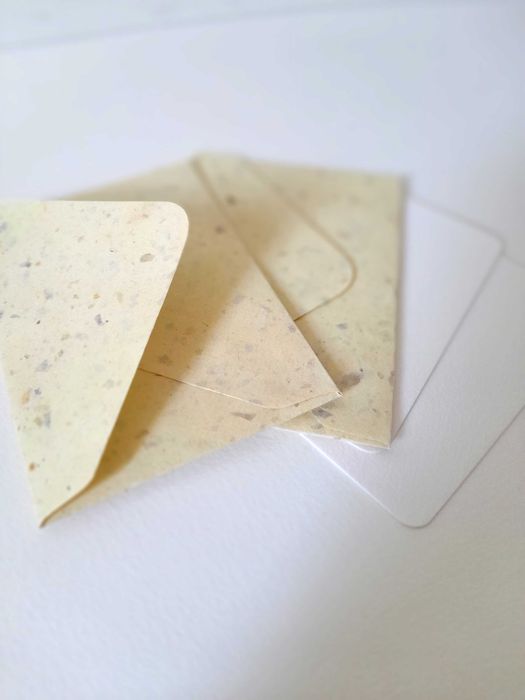 Kit de envelopes em papel reciclado de algodão e cartões ACEO Atc papelaria fofa
