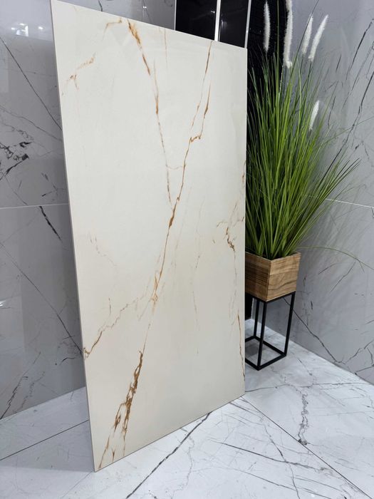 Gres 120x60 biały marmur złote żyły półmat Calacatta SUPER CENA