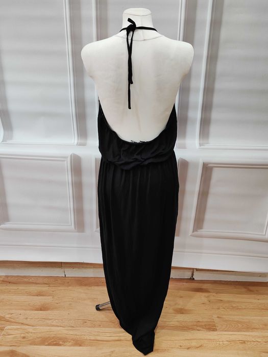 Czarna letnia maxi sukienka Boohoo rozmiar 48 wiskoza/elastan
