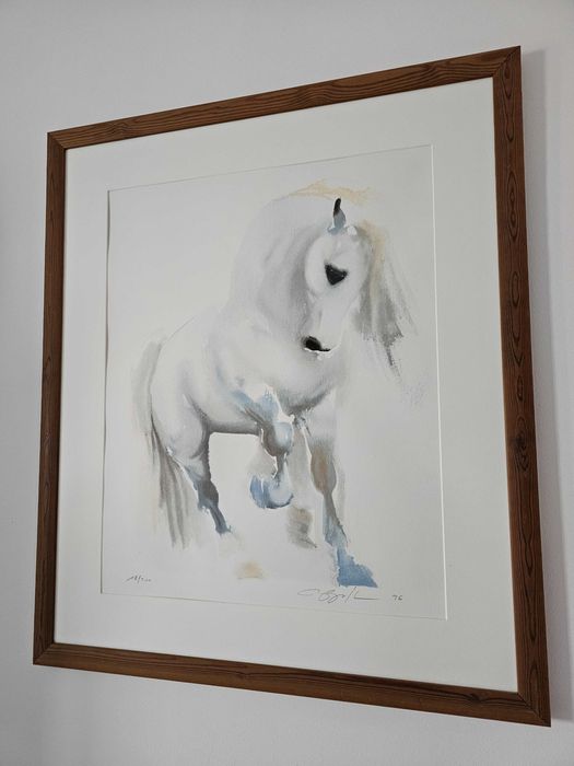 Serigrafia De Cavalo em aquarela de Beatrice Bulteau