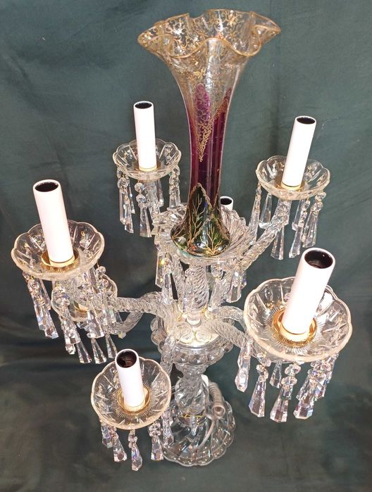 Par Candeeiros Candelabros Cristal Baccarat