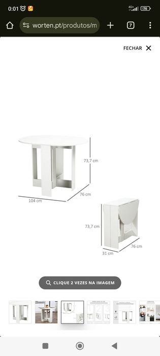Mesa dobrável branca