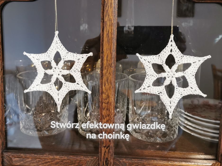 Urocze gwiazdki na choinkę ręcznie wykonane komplet 9 szt