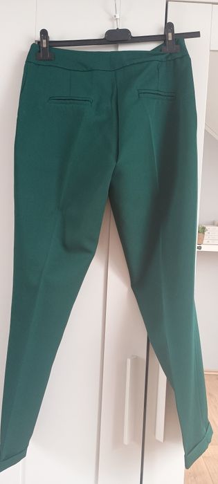 Nowe spodnie eleganckie butelkowa zieleń