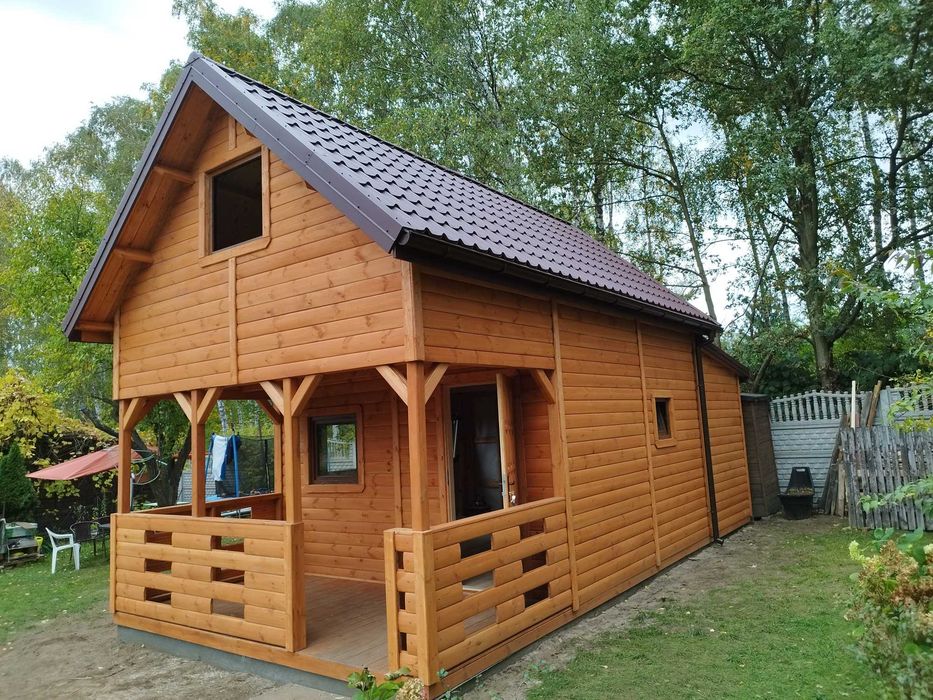 domek drewniany,ogrodowy, letniskowy , z deski, do 35m2, z antresolą