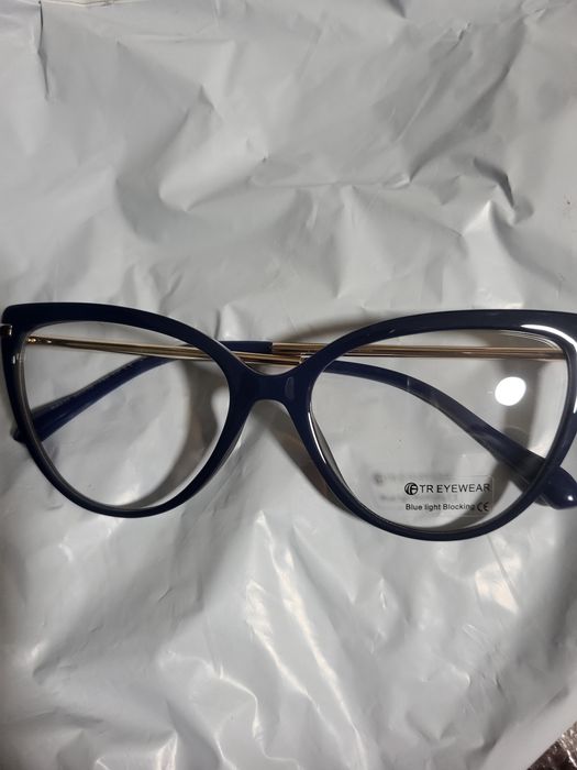 Okulary zerowki granatowe i zlote