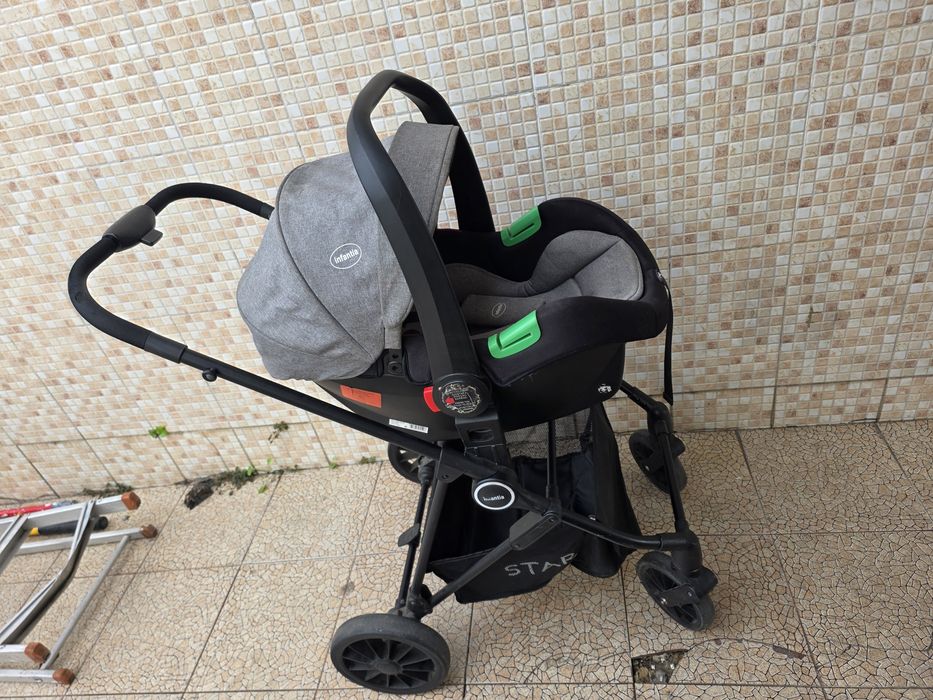Carrinho de Bebé Infanti Start 3 em 1 – Ovo + Carrinho – Muito Bom Estado