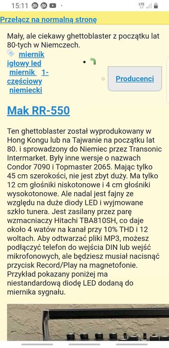 Radiomagnetofon - boombox