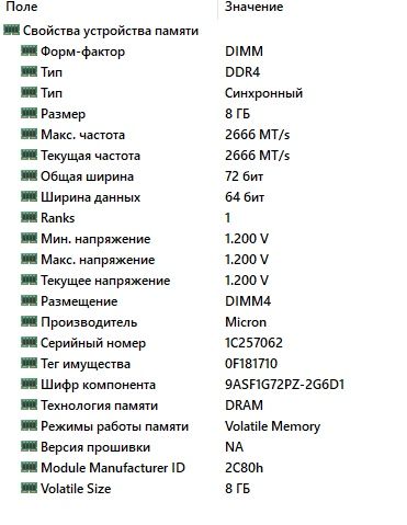 DDR4 2666MHz 8 gb ECC оперативна памʼять