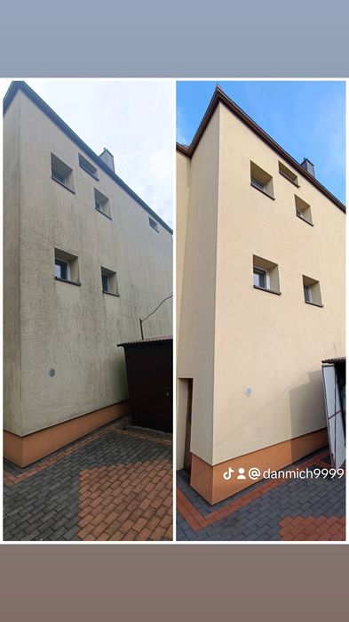 Mycie  elewacji, kostki brukowej, dachow