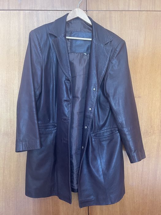 Casaco pele castanho