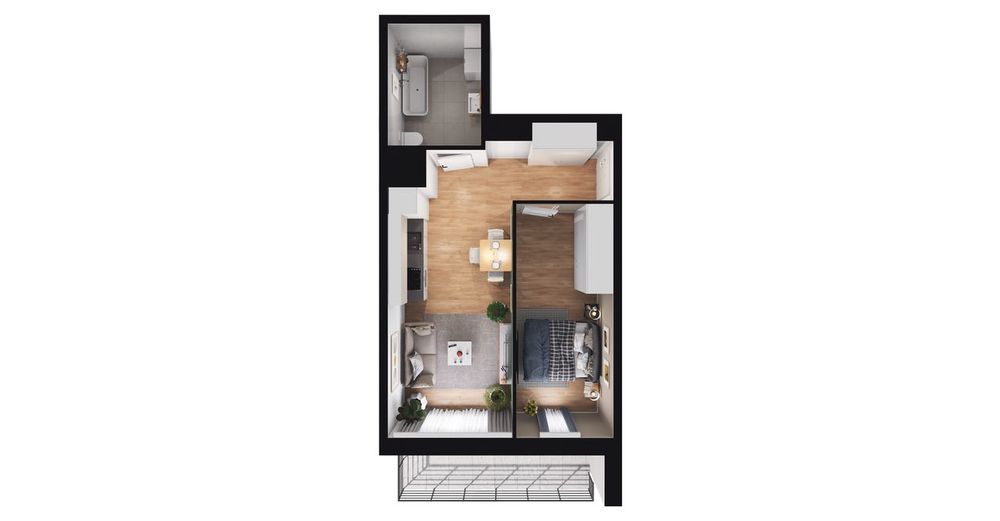 2-pokojowe mieszkanie 39m2 + balkon