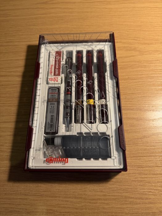 Rotring Rapidografy Zestaw Isograph 0.25, 0.35, 0.5