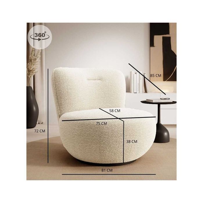 Fotel OVO /Obrotowy 360/Tkanina PREMIUM/ NOWOŚĆ !