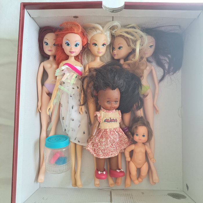 Conjunto de Barbies e Bonecas Variadas