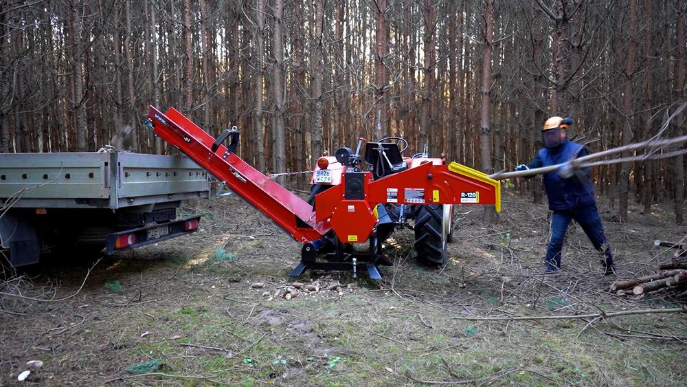 Rębak walcowy do ciągnika R-120 + TAŚMOCIĄG 2,3M -  rębak do cięcia gałezi zrzyn PROMOCJA