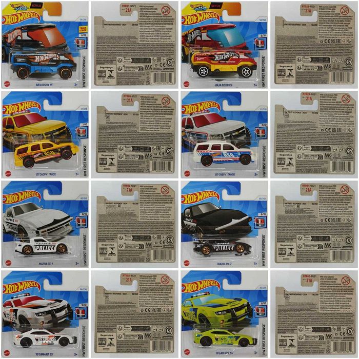 Hot Wheels First Response 2024 – 18 modeli Seria Camaro, RX-7, Nissan