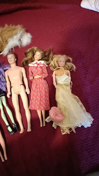 Conjunto Barbies  antigas mais Ken e cão Collie