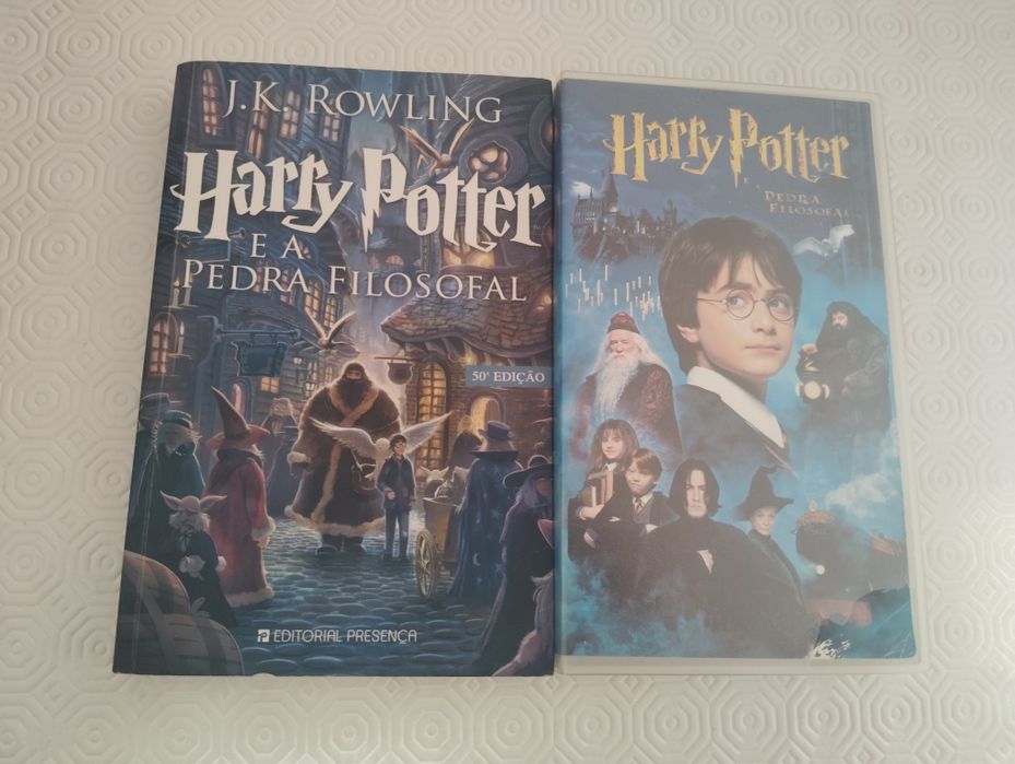 Livro e Cassete de VHS do Filme Herry Potter e a Pedra Filosofal Usados