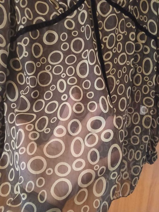 Blusa caqui transparente tam. L