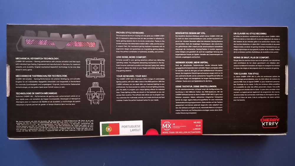 CHERRY XTRFY MX 3.1 PT | Teclado Mecânico | Novo Selado e Garantia