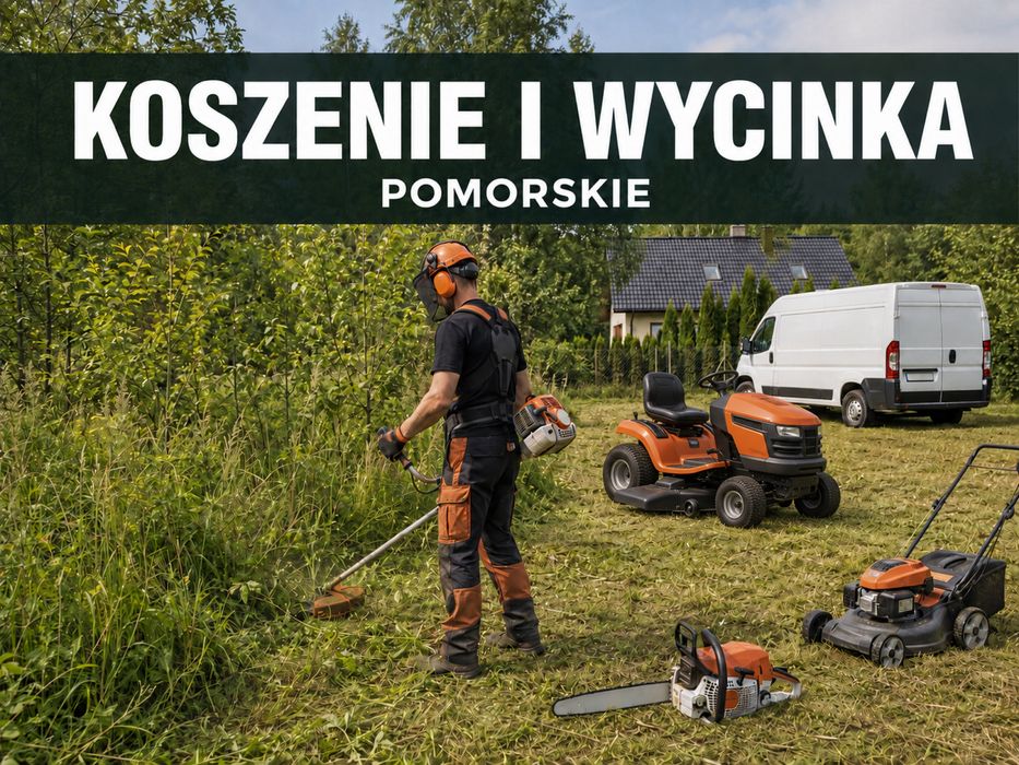 Koszenie trawy i nieużytków traktorkiem, kosą i mulczerem • czyszczenie działek • wycinka - Pomorskie