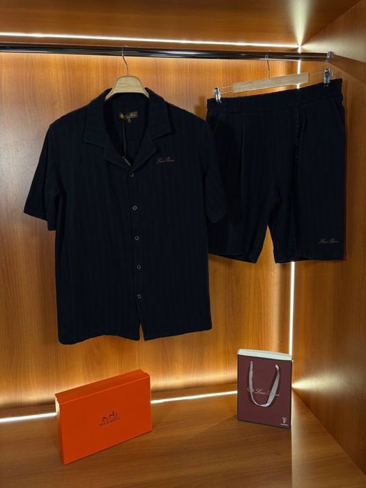 Літній костюм Loro Piana чорний літній костюм лоро піана чорний