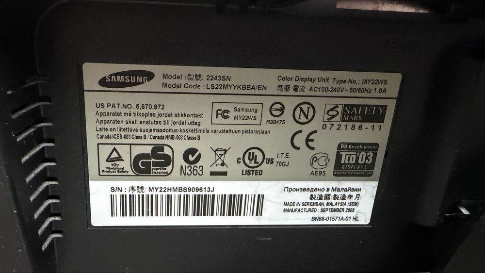 Монітор samsung 22дюйма