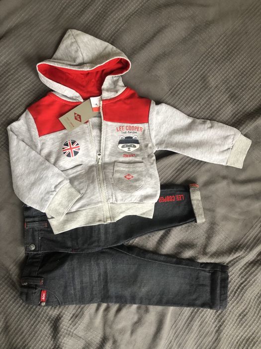 Komplet chłopięcy lee cooper 12m jeansy bluza dresowa