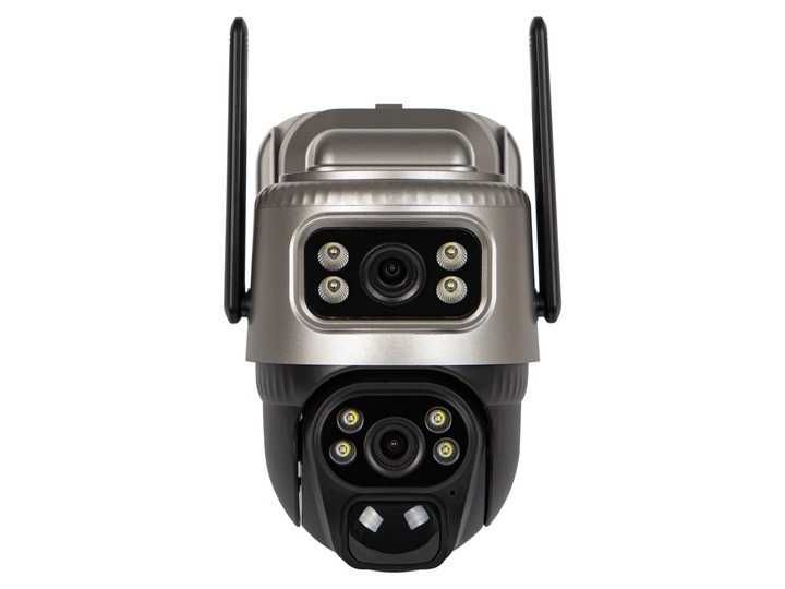 SOLARNA Kamera DWA obiektywy obrotowa bezprzewodowa WiFi wodoodporna