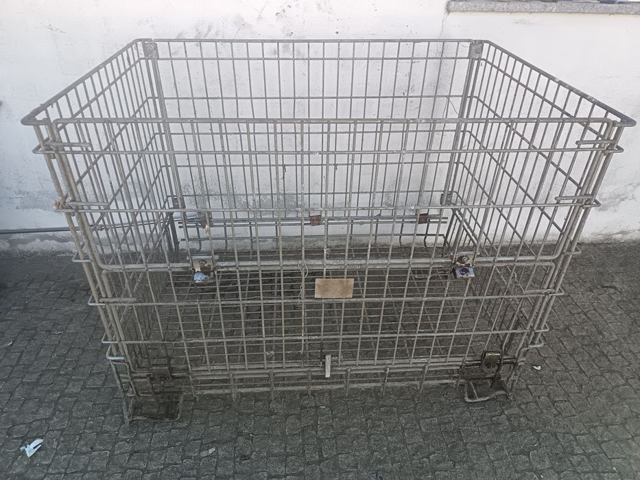 Contentor/caixa metálica de armazenamento dobrável