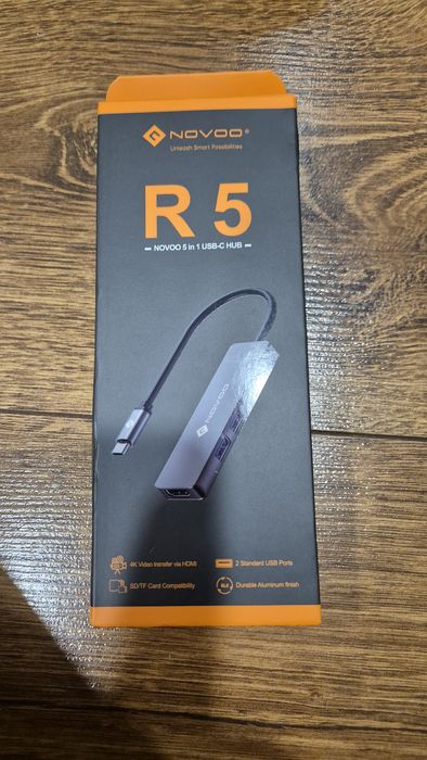NOVOO USB C  Hub 5 в 1 HDMI 4k 2 порти USB