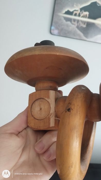 Drewniany kinkiet lampa prl vintage