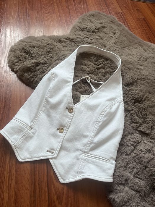 Короткий джинсовий топ ZARA