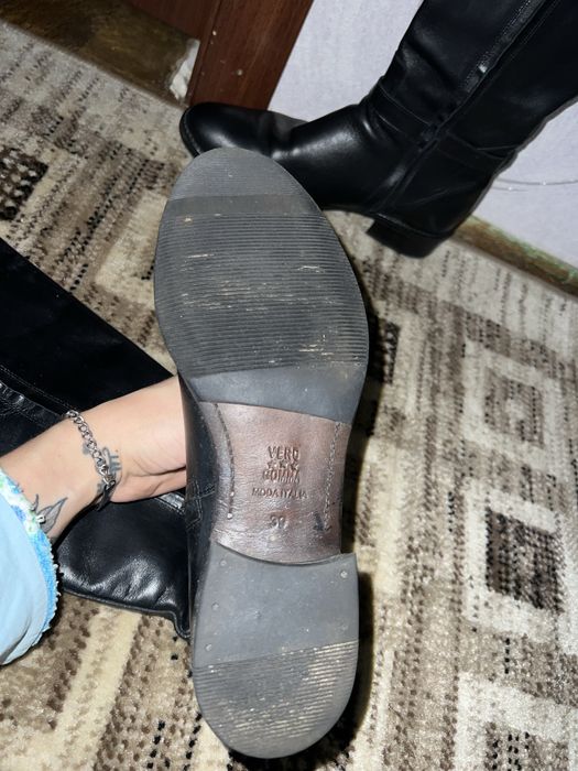 Кожані сапоги жіночі