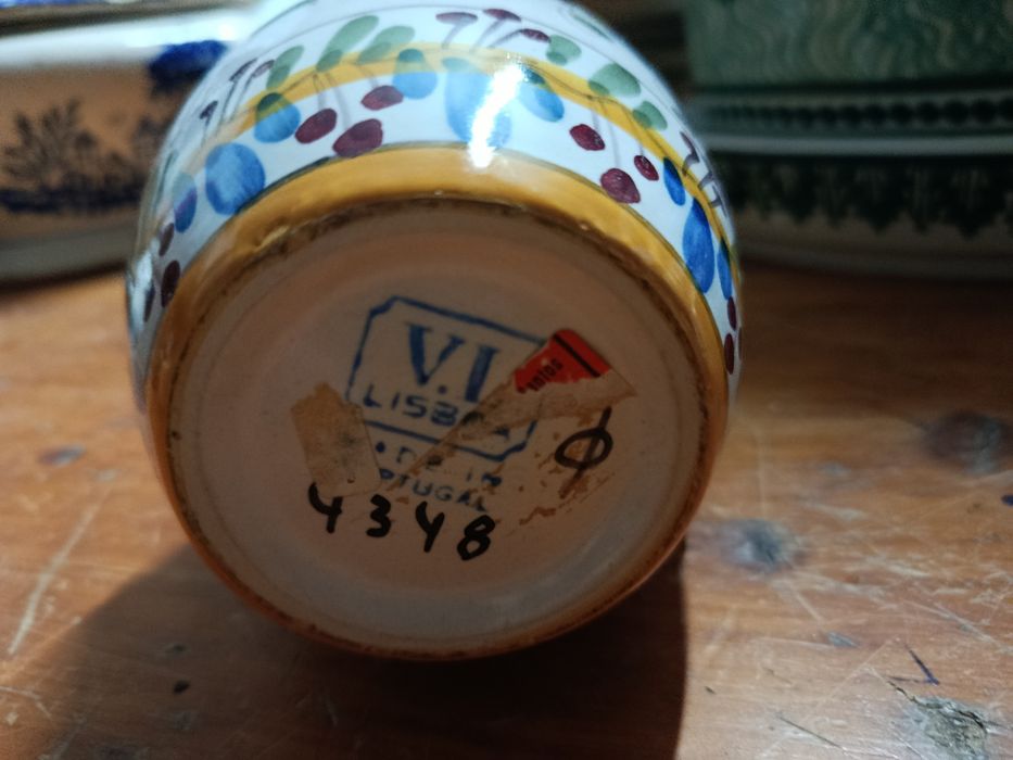 Caneca antiga faiança portuguesa viúva de Lamego