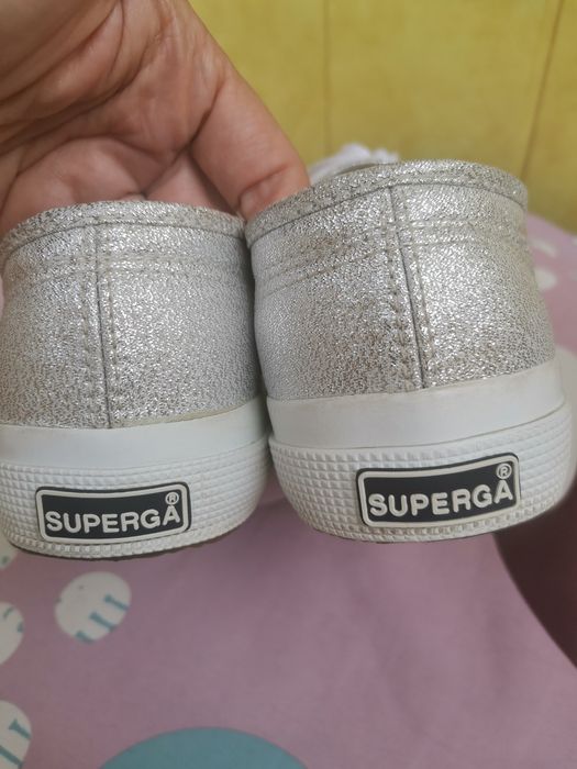 Кеды серебристые женские Superga