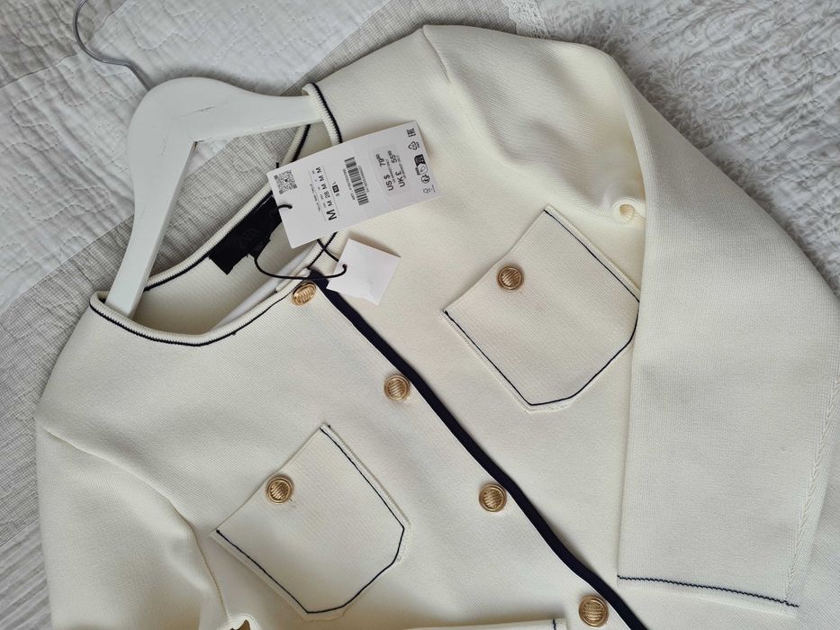 Długi kardigan zapinany marynarka żakiet Zara M nowa