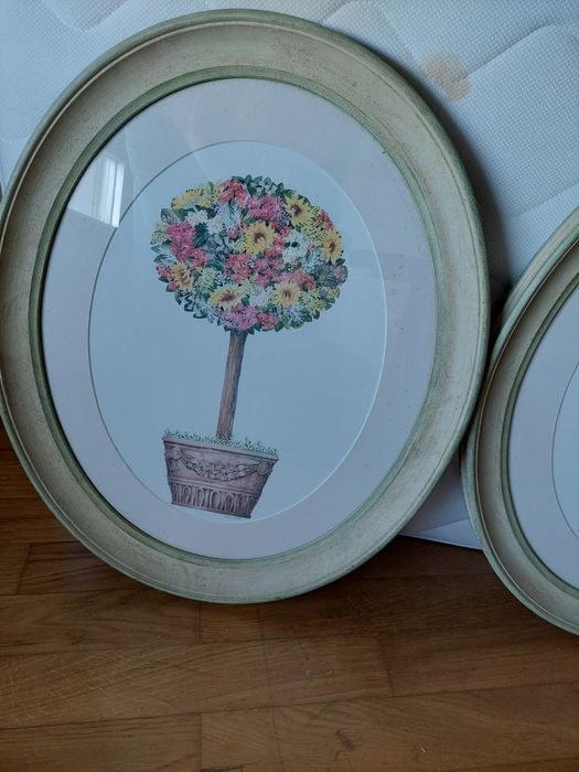 Two Oval Paintings
