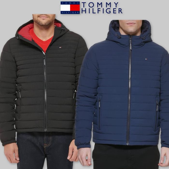 Чоловіча чорна синя куртка Tommy Hilfiger