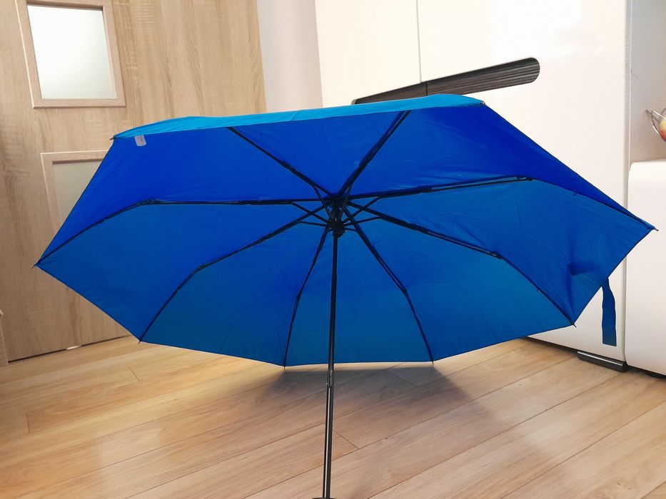 Nowy mini parasol półautomatyczny_Windproof_Umbrella_89 cm, niebieski