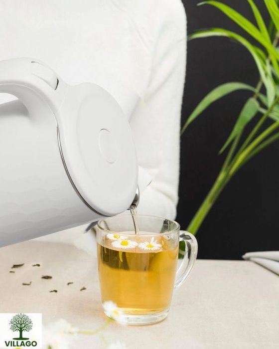 NOWY CZAJNIK Villago Elektryczny 1.8l 1500W bezprzewodowy biały